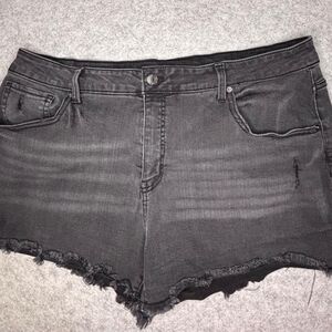 Plus Size Distressed Shorts Time-and-Tru Women's Black Size 20